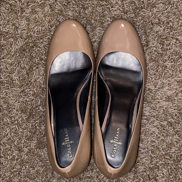 Cole Haan Nude Patent Wedge Heels - Picture 4 of 5